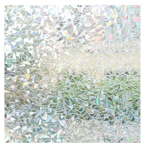 Instruban Window Privacy Film, No Glue Static Cling Window Sticker, 3D Stained Glass Window Decals, Window Self-Adhesive Vinyl for Office and Home Decoration - 17.5 inches by 78.7 inches