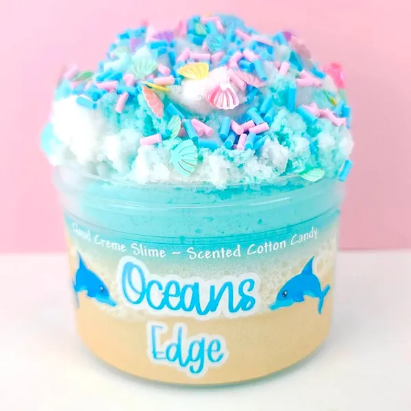 Oceans Edge ~ soft/fluffy/ cloud creme slime sprinkles ~ Slime Shop ~ Scented Slime