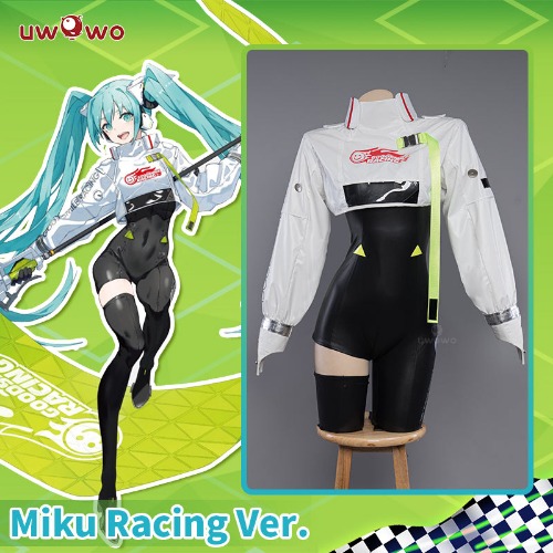 【In Stock】Uwowo Vocaloid Hatsune Miku 2022 Racing Ver Cosplay Costume | M