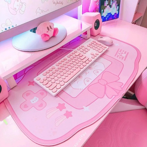 Kawaii Kitten Gaming Mousepad - Pink Cat