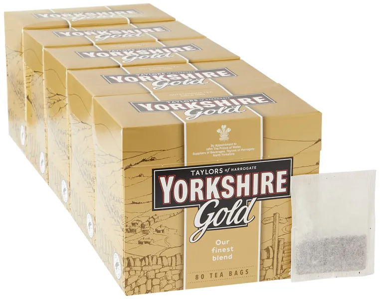 Yorkshire Gold Tea, 80 Tea Bags (Pack of 5, total 400 Teabags)