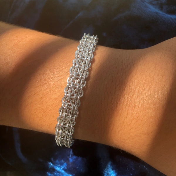 Silver handmade Chain mail, chainmail bracelet
