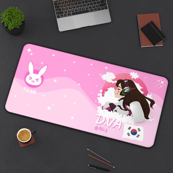 Dva, Tank Hero Desk Mat, Anime Girl Mouse pad, Support Hero, Damage Hero, Anime Gaming Mousepad