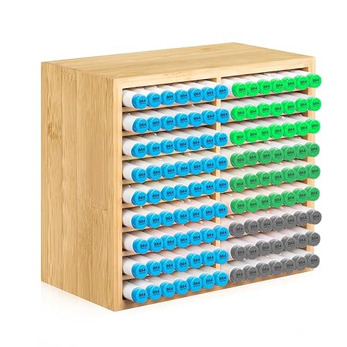 Organizador de Rotuladores Escritorio de Bambú, Organizador Escritorio Madera para 126 Pinceles Artísticos, Organizador de Suministros Escolares, Portalapices Escritorio para Decoración de Habitacione
