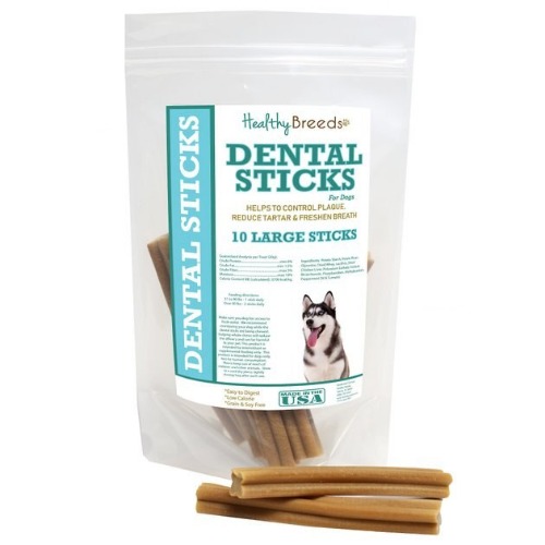 HEALTHY BREEDS Large Sticks Dog Dental Chews, 10 count, Siberian Husky - Chewy.com