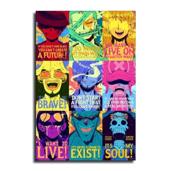 SUPERYUFENG One Piece Strong World Anime Characters Monkey D Luffy Canvas Art Poster and Wall Art Picture Print Modern Family Bedroom Decor Posters 16x24inch(40x60cm)