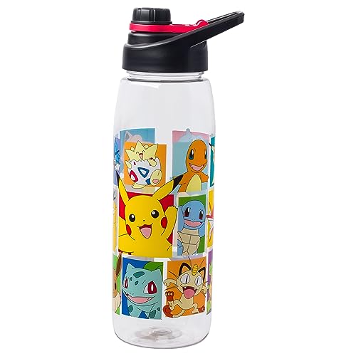 Silver Buffalo Pokemon Water Bottle With Screw Lid, 28 Ounces - Various Pokemons
