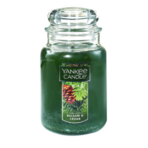 Yankee Candle Balsam & Cedar Scented, Classic 22oz Large Jar Single Wick Candle, Over 110 Hours of Burn Time - Balsam & Cedar Classic Large Jar