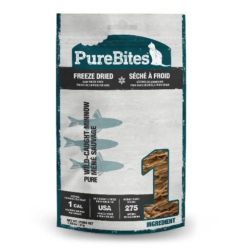 PureBites Freeze Dried Minnow Cat Treats 31g | 1 Ingredient | Made in USA | Packaging May Vary - 31 g (Pack of 1)