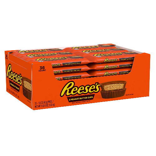 REESE'S Milk Chocolate Peanut Butter Cups Candy, Bulk, Christmas, 1.5 oz Packs (36 Count) - Non-Holiday Shaped