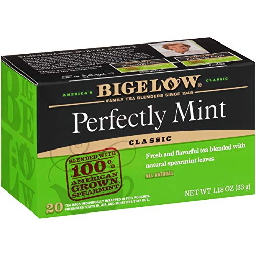 Bigelow Tea Perfectly Mint Black Tea, Caffeinated, 20 Count (Pack of 6), 120 Total Tea Bags - Perfectly Mint - 20 Count (Pack of 6)