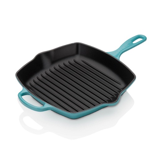 26cm Square Cast Iron Grill Pan - Teal | 26CM / Teal