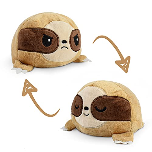TeeTurtle | The Original Reversible Sloth Plushie | Happy + Angry | Patented Design | Show Your Mood Without Saying a Word!