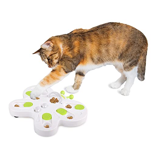 All for Paws Interactive Cat Treat Puzzle Slow Feeder Kitten Enrichment Toys Cat Food Puzzle Maze Stimulation Toys for Indoor Cats - Butterfly Shape