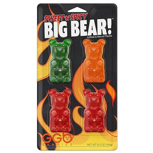 Big Bear!™ - 4 Pack of Hot and Spicy Gummy Bears from GGB Candies (Sweet N' Spicy) - Sweet N' Spicy