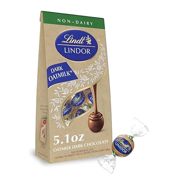Lindt LINDOR OatMilk Dark Chocolate Candy Truffles, Non-Dairy Chocolate Truffles with Smooth, Melting Truffle Center, 5.1 oz. - 5.1 Ounce (Pack of 1) - 5.1 Ounce (Pack of 1)