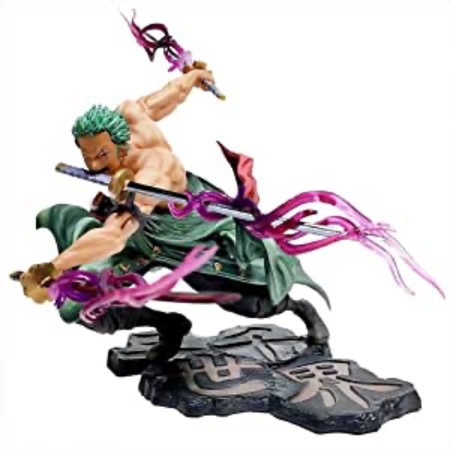 Roronoa Zoro Anime Action Figure, Anime Figure Sauron Three Swords Style Statue Figure Realistic Character Model Ornaments