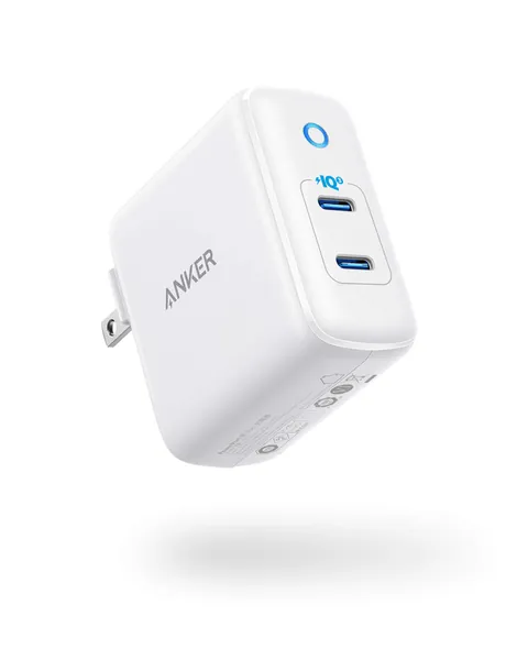 iPhone Charger USB-C, Anker 40W 2-Port PIQ 3.0, PowerPort III Duo Type C Foldable Fast Charger, Power Delivery for iPhone 13/13 Mini/13 Pro/13 Pro Max/12/11, Galaxy, Pixel, iPad/iPad Mini, and More - White