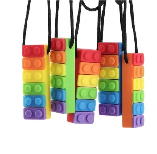 Rainbow Brick Chew Necklace