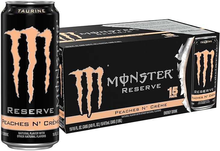 Monster Energy Reserve Peaches N Creme, Energy Drink, 16 Ounce (Pack of 15)