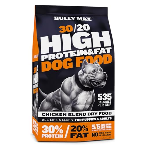 Bully Max High Performance Premium Dry Dog Food for All Ages - High Protein Natural Puppy Food for Small & Large Breed Puppies & Adult Dogs, 15 lb Bag - 15 Pound (Pack of 1)