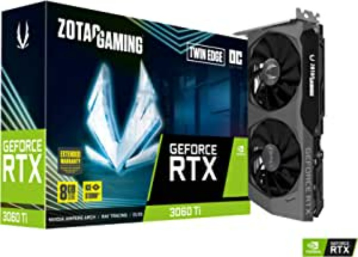 ZOTAC Gaming GeForce RTX™ 3060 Ti Twin Edge OC LHR 8GB GDDR6 256-bit 14 Gbps PCIE 4.0 Graphics Card, IceStorm 2.0 Advanced Cooling, Active Fan Control, Freeze Fan Stop ZT-A30610H-10MLHR
