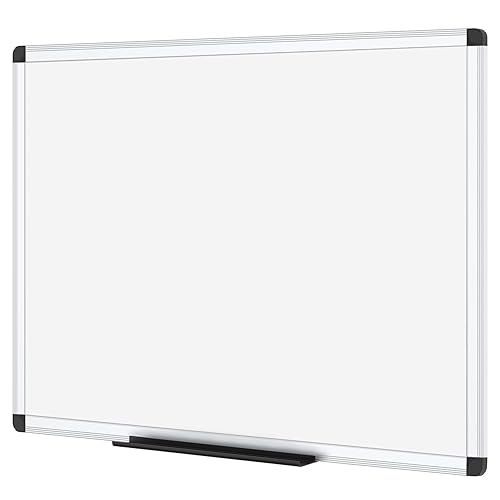 VIZ-PRO Magnetic Dry Erase Board, 36 X 24 Inches, Silver Aluminium Frame - 36 X 24 Inches