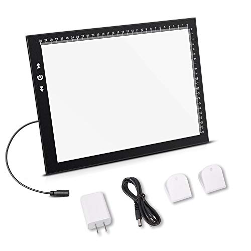 HSK A4 LED Light Box Light Pad Lock/Unlock Modes Touch Dimmer Button Super Brightness 7000 Lux Pack with USB 2A adapter - A4