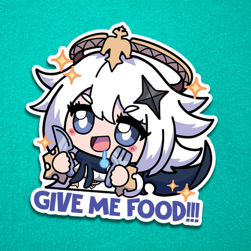 Paimon Give me Food! (Sticker) — ThinkNuOfficial