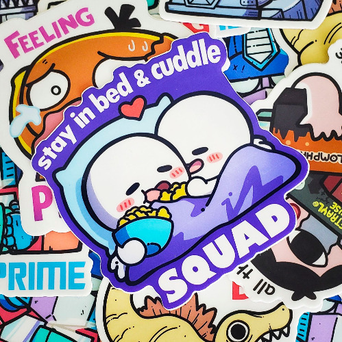 Stay in Bed and Cuddle Squad (Sticker) — ThinkNuOfficial