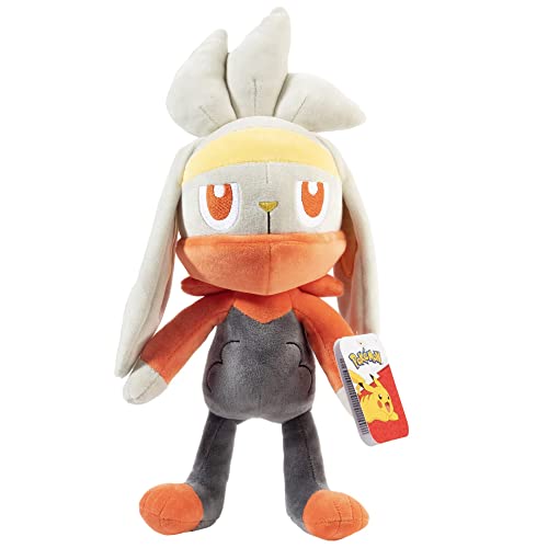 Pokémon Large 12" Raboot Plush - Officially Licensed - Sword & Shield - Cinderace Evolution - Quality Soft Stuffed Animal Toy - Great Easter Bunny Rabbit Gift for Kids, Boys, Girls & Fans of Pokemon