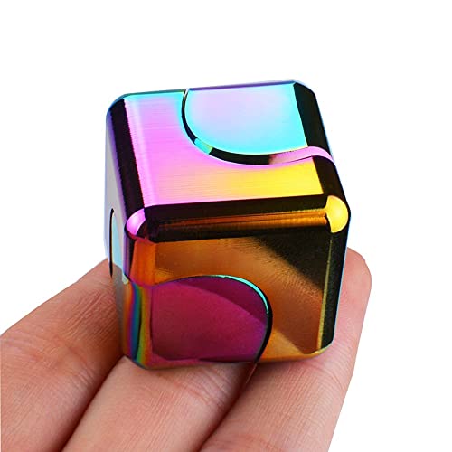 Dr.Kbder Fidget Spinner Toys Cube Adults, Metal Valentine Gift EDC Cool Desk Gadgets Office Toys Small Anxiety Figette Sensory Toy, ADHD Tool Fingears Figet Stress Easter Stuffer For Kid Girl Teen Men - Spinning Cube