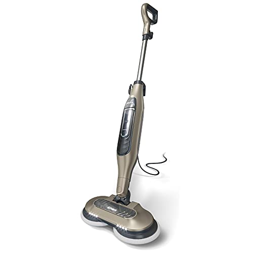 Shark S7001 Mop, Scrub & Sanitize at The Same Time, Designed for Hard Floors, with 4 Dirt Grip Soft Scrub Washable Pads, 3 Steam Modes & LED Headlights, Gold, 13.7 in L x 6.75 in W x 46.5 in H - Gold - Steam & Scrub