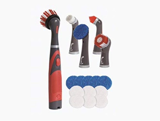 Rubbermaid Reveal Power Scrubber 18-Piece Kit, Cordless Electric Battery Powered Scrub Brush, Water Resistant, for Home/Kitchen/Bathroom/Grout/Tile/Shower/Tub - Power Scrubber Ultimate Kit