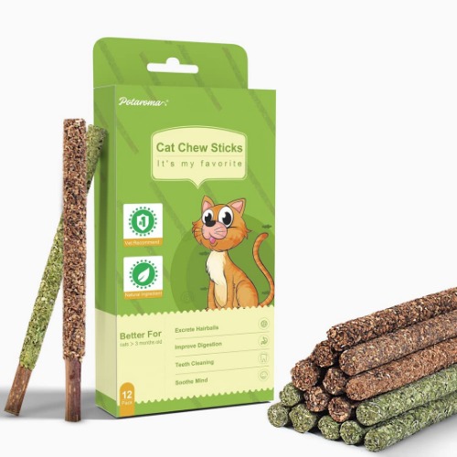 Potaroma 12Pcs Natural Silvervine Sticks Catnip Sticks, Catmint Silvervine Blend, Catnip Toys for Kittens Teeth Cleaning, Matatabi Dental Care Cat Treat Toys, Edible Kitty Toys for Cats Lick - 4.5 in