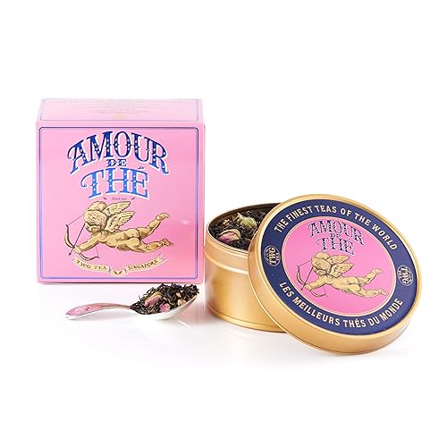 TWG Tea | Amour De Thé | Té Negro | Rosa | Lata de Caviar, 100G | Caja de Regalo Originales