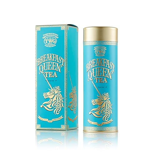 TWG Tea | Breakfast Queen Tea | Té Verde | Pétalos de Rosa | Lata Alta Costura, 100G | Caja de Regalo Originales - Breakfast Queen Tea