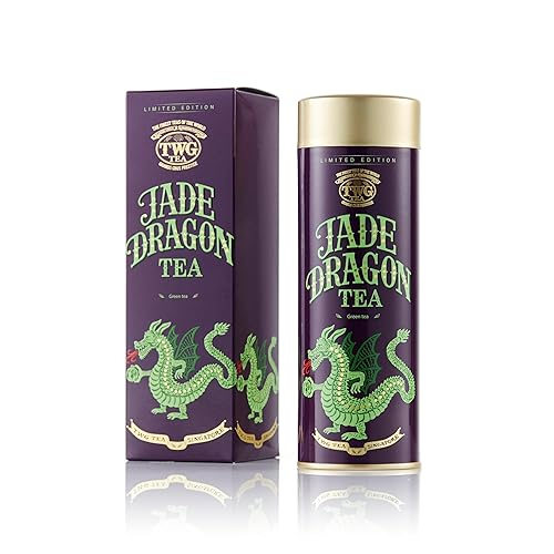 TWG Tea | Jade Dragon Tea | Té Verde | Intenso y Sabroso | Lata Alta Costura, 100G | Caja de Regalo Originales - Jade Dragon Tea