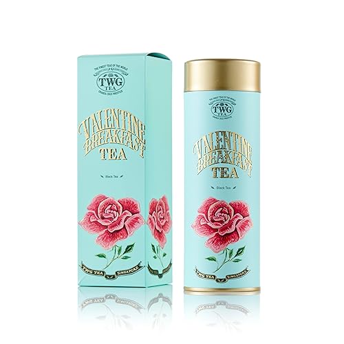 TWG Tea | Valentine Breakfast Tea | Té Negro | Perlas de Azúcar y Bayas | Lata Alta Costura, 100G | Caja de Regalo Originales