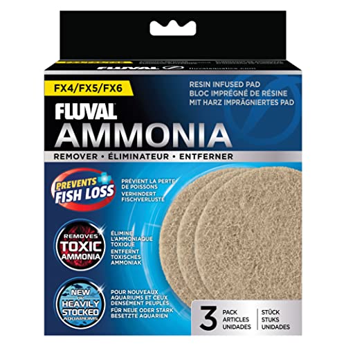 Fluval FX4/FX6 Ammonia Remover Pad, Replacement Aquarium Filter Media, 3-Pack - Ammonia Remover