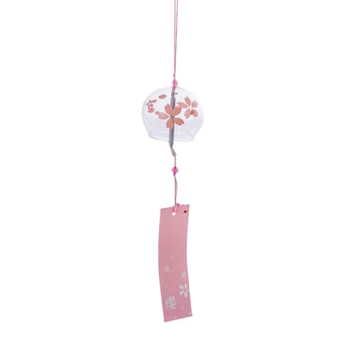 VOSAREA Japanische Windspiel Glas Windspiel Wind Chimes Hängende für Balkon Garten DIY Dekoration (Sakura) - 