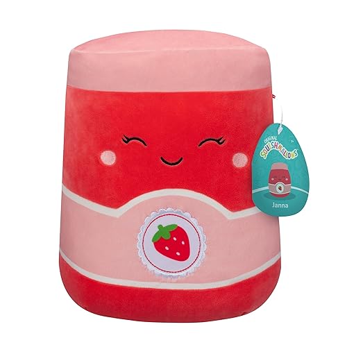Squishmallows 14-Inch Janna Strawberry Jam - Large Ultrasoft Official Kelly Toy Plush - Strawberry Jam