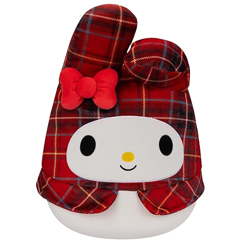Squishmallows Original Sanrio 14-Inch Red Plaid My Melody Plush - Large Ultrasoft Official Jazwares Plush - Red Plaid My Melody