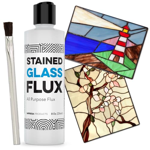 8oz Liquid Zinc Flux for Stained Glass, Soldering Work, Glass Repair and more - Easy Clean Up - Made in USA