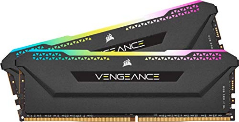 Corsair Vengeance RGB Pro SL 32GB (2x16GB) DDR4 3200 (PC4-25600) C16 1.35V Optimized for AMD Ryzen - Black (CMH32GX4M2Z3200C16) - 3200 MHz - 32GB (2x16GB)