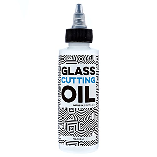 Impresa Glass Cutting Oil with Precision Application Top - 4 oz - Great for Stained Glass, Bottles, Tiles, and Mirrors - Custom-Formulated for Various Glass Cutting Tools and Applications