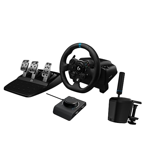 Logitech G923 Racing Wheel and Pedals + RS Shifter & Handbrake + Racing Adapter Bundle - Xbox X|S/Xbox One/PC - Xbox|PC - Wheel Kit + Console Sequential Shifter/Drifter Bundle