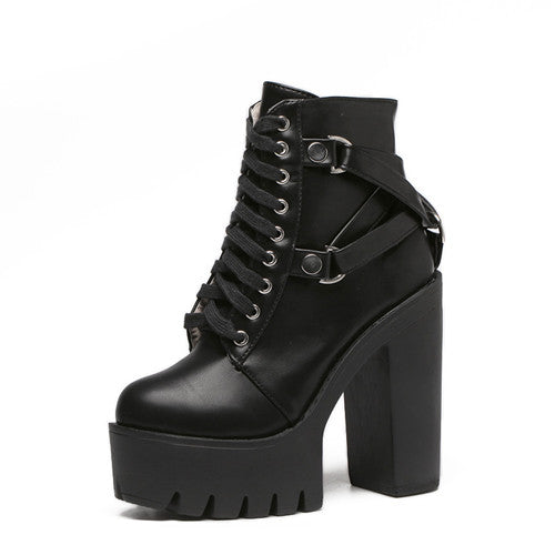 Gothic Black Stardust Ankle Boots - black shoes / 8.5