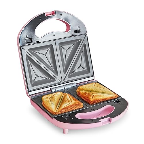 GreenLife Pro Electric Panini Press Grill and Sandwich Maker, Healthy Ceramic Nonstick Plates,Easy Indicator Light, PFAS-Free, Pink - Sandwich Maker - Pink