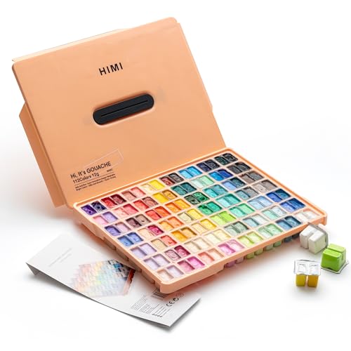 HIMI Twin Cup Jelly Gouache Paint Set, 112 Colors 12g